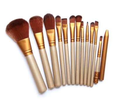 Set 12 Brochas de Maquillaje en Caja de Metal