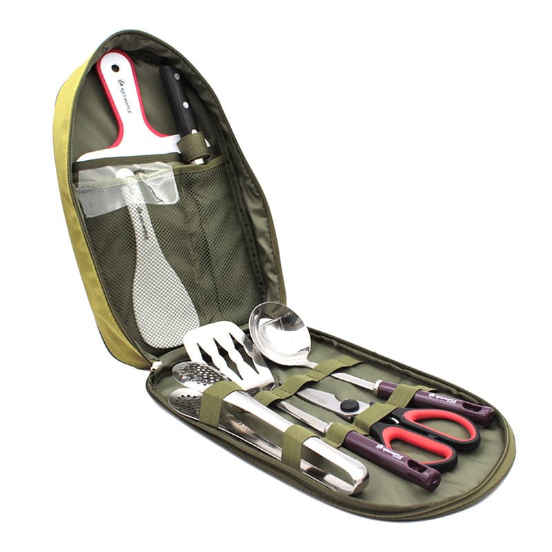 Set de 8 Utensilios de Cocina para Camping y BBQ Portátil