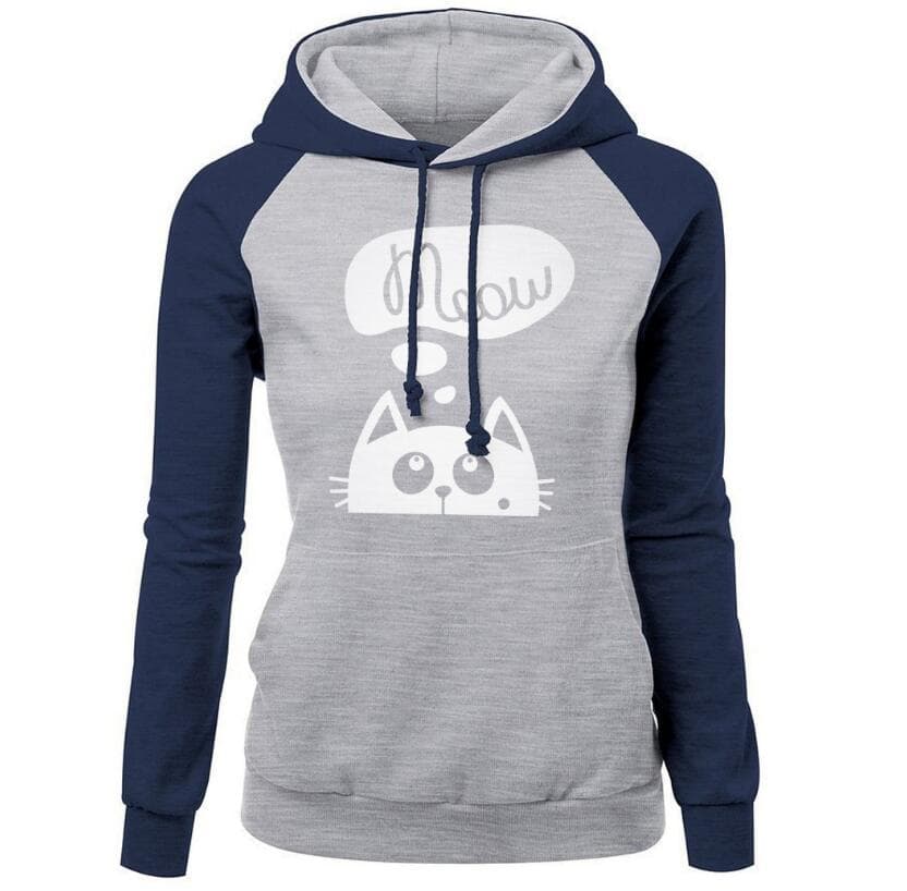 Sudadera Gato Meow con Cuello