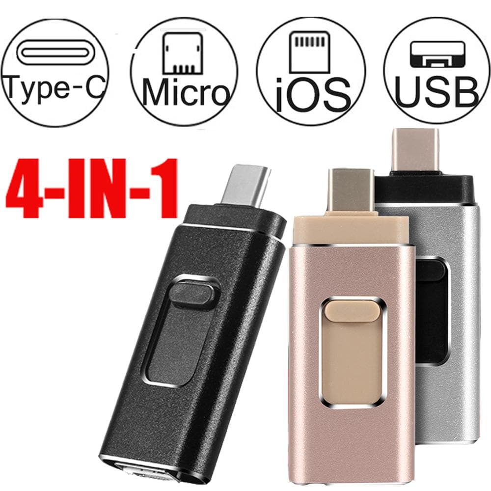 Memoria USB 4 en 1 Compatible con iPhone y Android