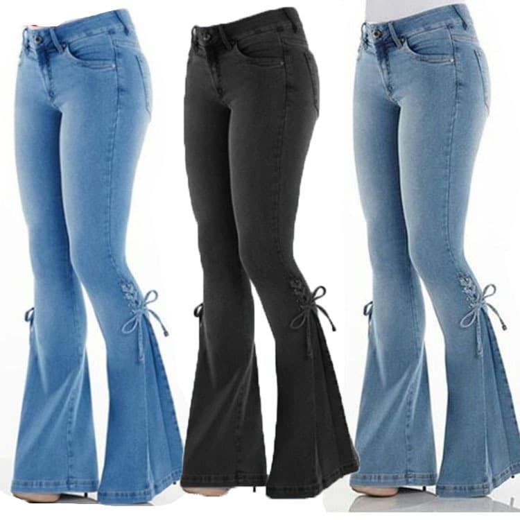 Pantalones vaqueros mujer cintura media stretch