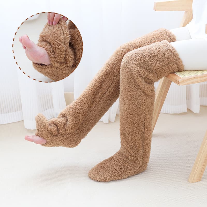 Calcetines largos fuzzy hasta la rodilla para invierno