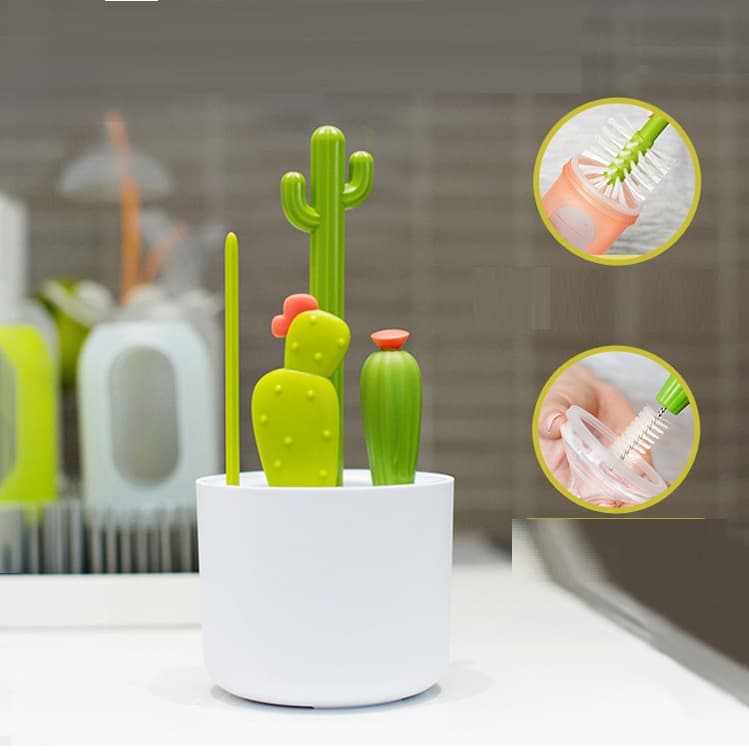 Set de Cepillos de Limpieza Cactus para Botellas