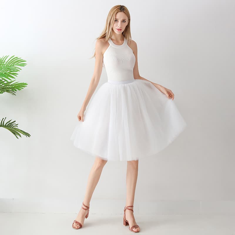 Falda Plisada de Tul Estilo A-Line