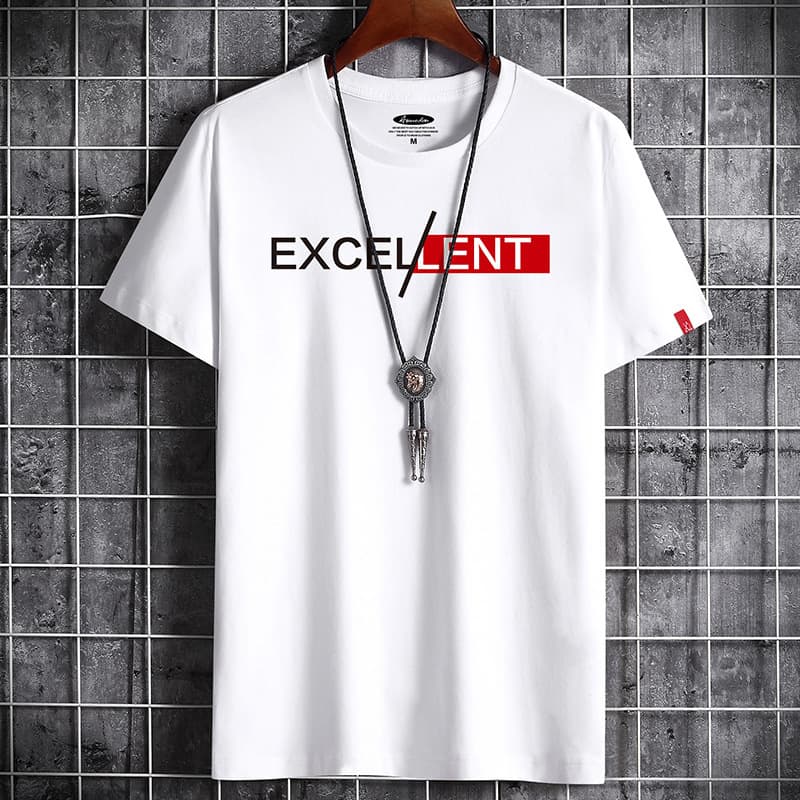 Camiseta de Algodón Manga Corta para Hombre