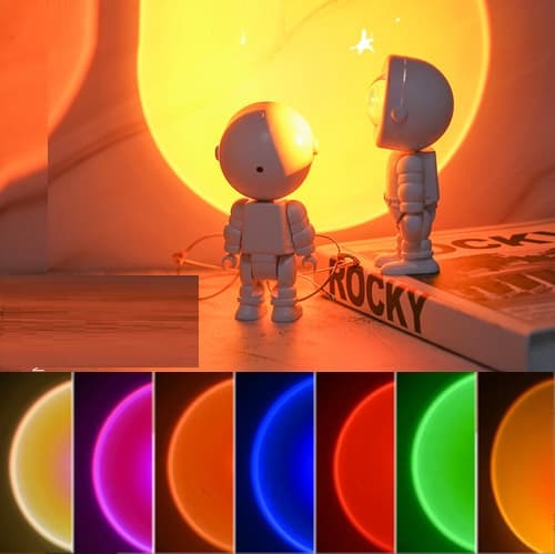 Lámpara Astronauta Recargable con Proyección Rainbow Sunset