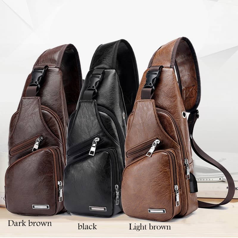 Bolsa de Pecho con Carga USB para Hombre