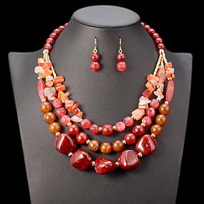 Conjunto de Joyas con Perlas Africanas