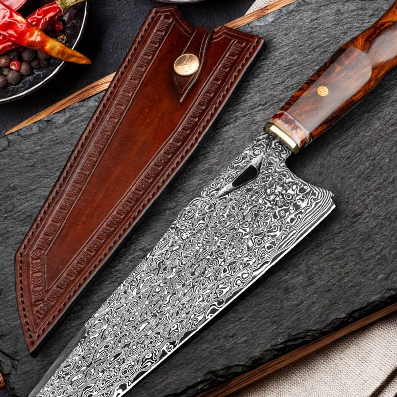 Cuchillo de Chef Profesional de Acero Damasco