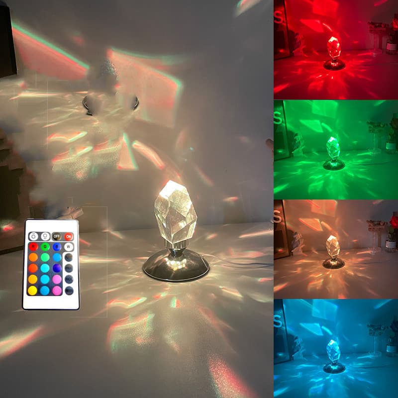 Lámpara LED Nocturna de Cristal con Control Remoto RGB