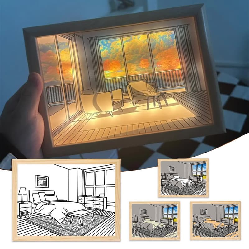 Cuadro luminoso LED con luz simulada de sol