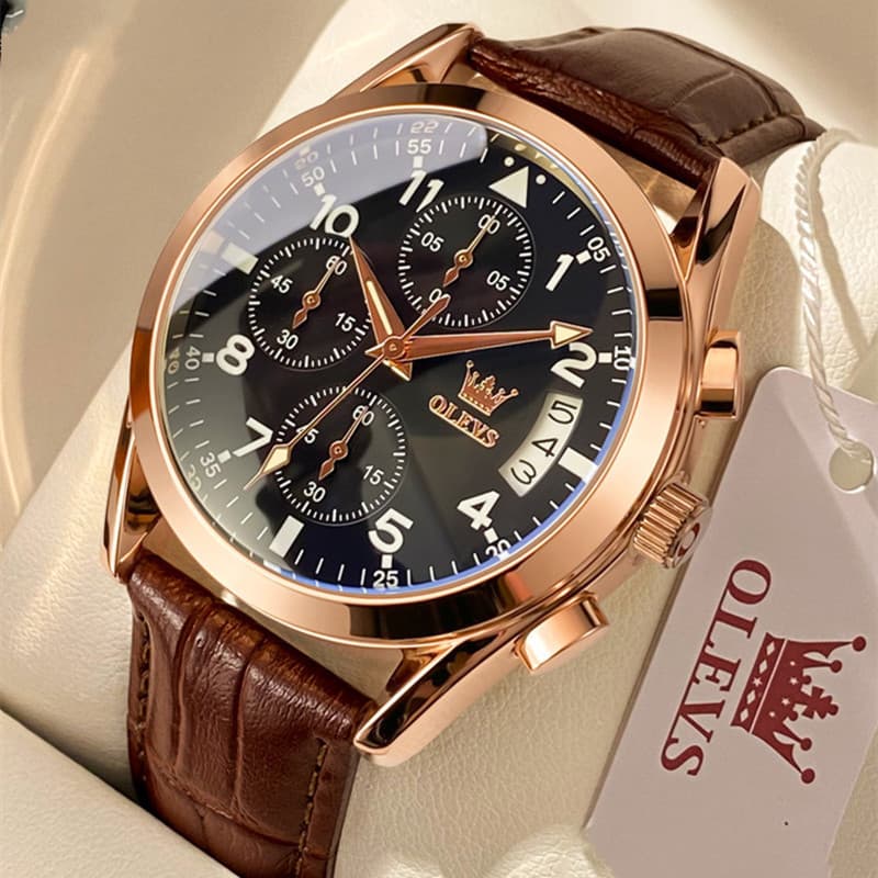 OLEVS Reloj de Lujo para Hombre Sumergible con Luminiscencia