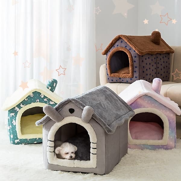 Cama para Mascotas Pequeñas - Casa Perro Gato 4 Estaciones