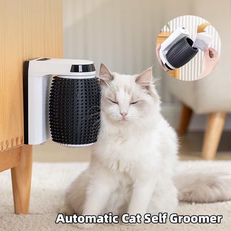 Rascador Esquinero Automático para Gatos con Cepillo