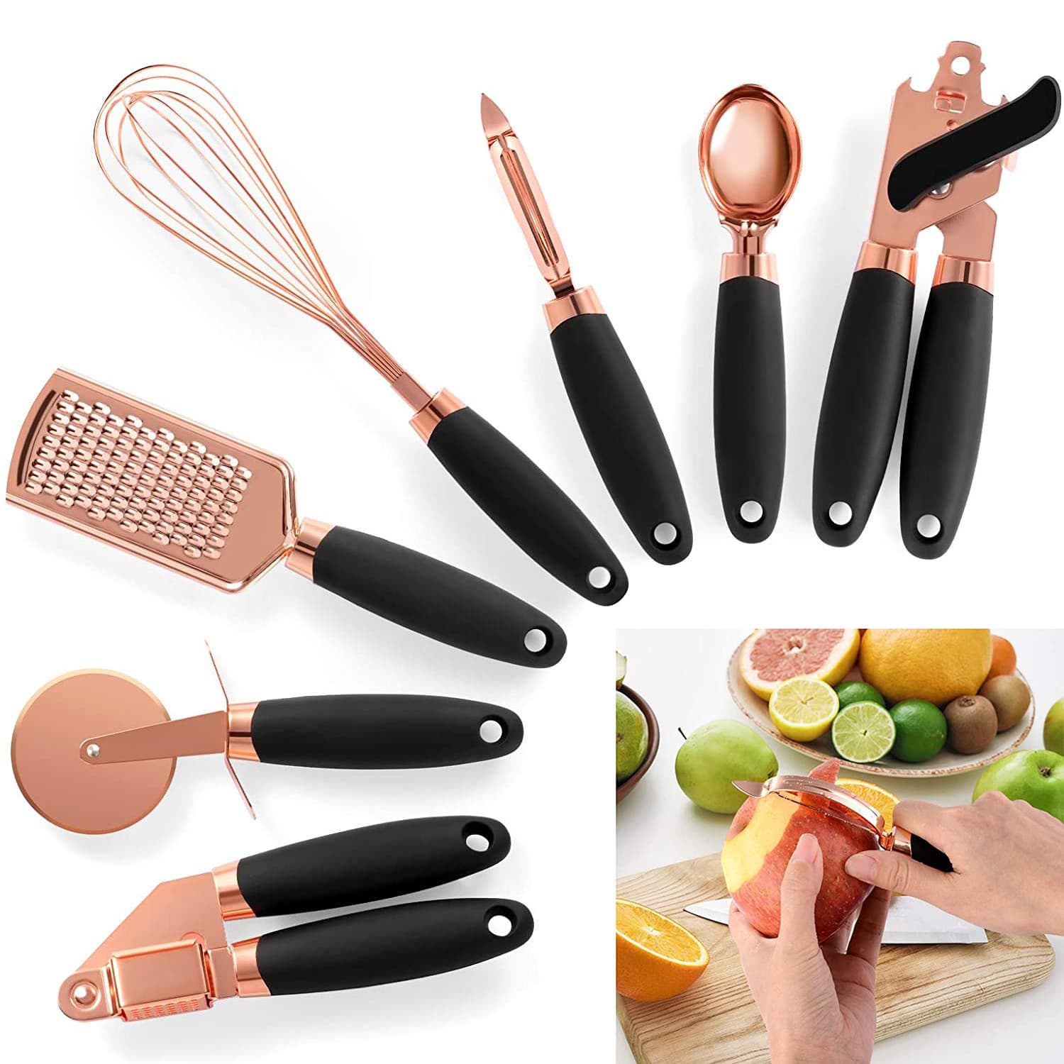 Juego de 7 Gadgets de Cocina en Acero Inoxidable