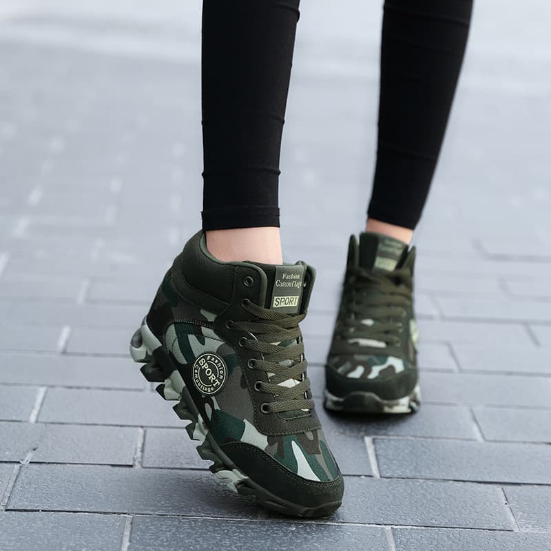 Zapatillas Casuales Camuflaje con Plataforma para Mujer