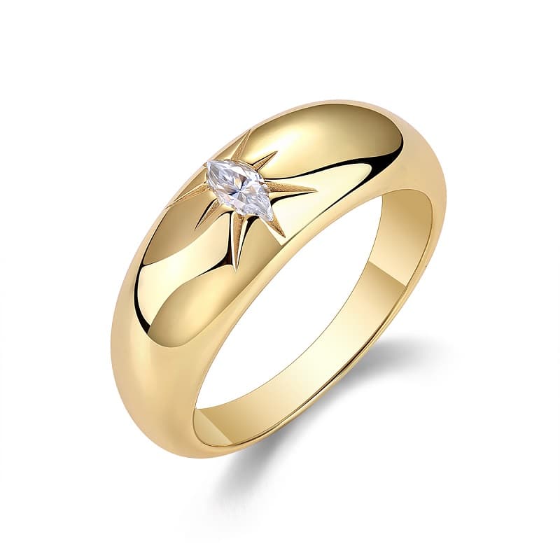 Anillo Radiance Eight-Prong con Moissanita y Plata 925