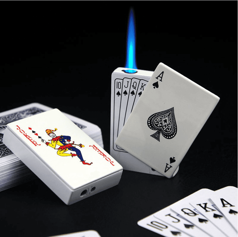 Encendedor Metal Poker Card Resistente al Viento