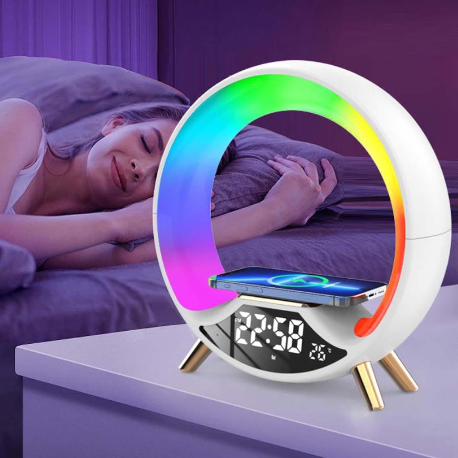 Cargador Inalámbrico 3 en 1 con Altavoz Bluetooth y Luz Nocturna