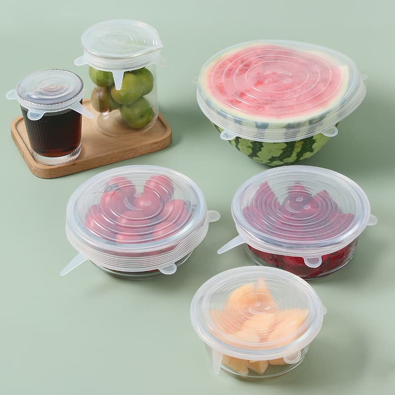 Set de 6 Tapas Elásticas de Silicona Reutilizables