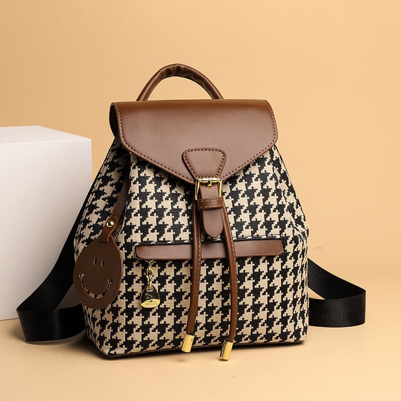 Mochila Viaje Mujer Pata de Gallo Gran Capacidad