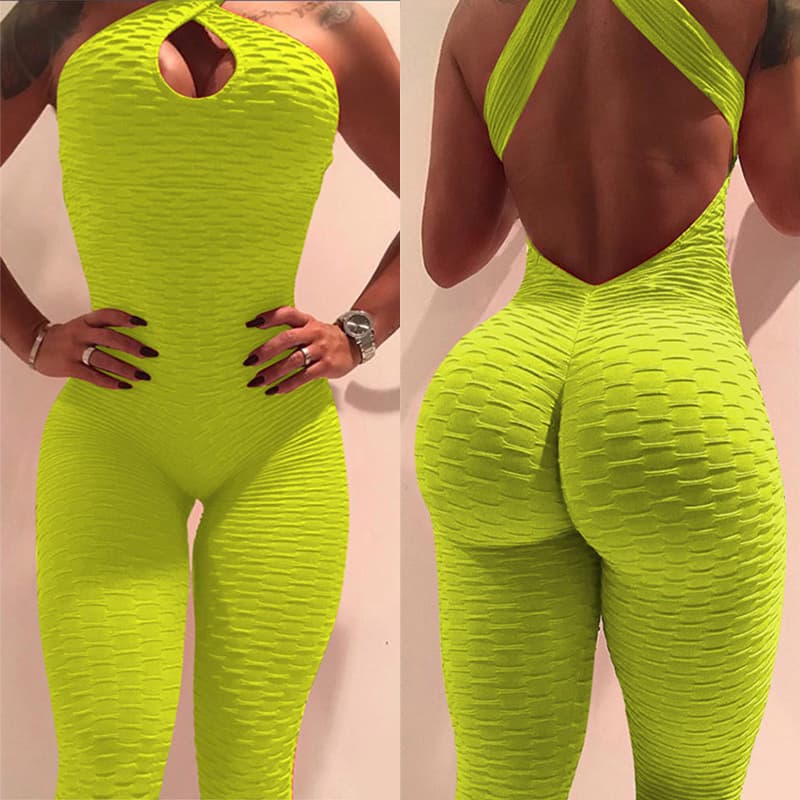 Mono Yoga Deportivo Backless Diseño Cruzado