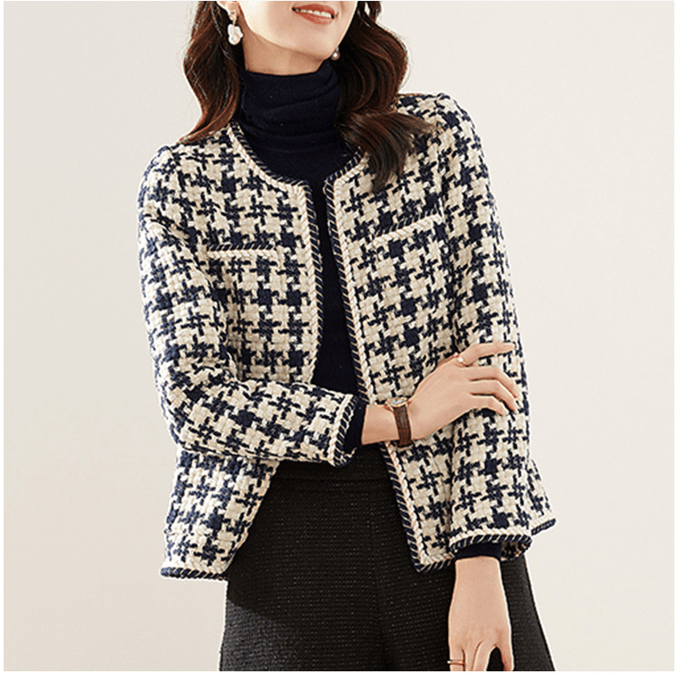 Chaqueta Houndstooth Mujer