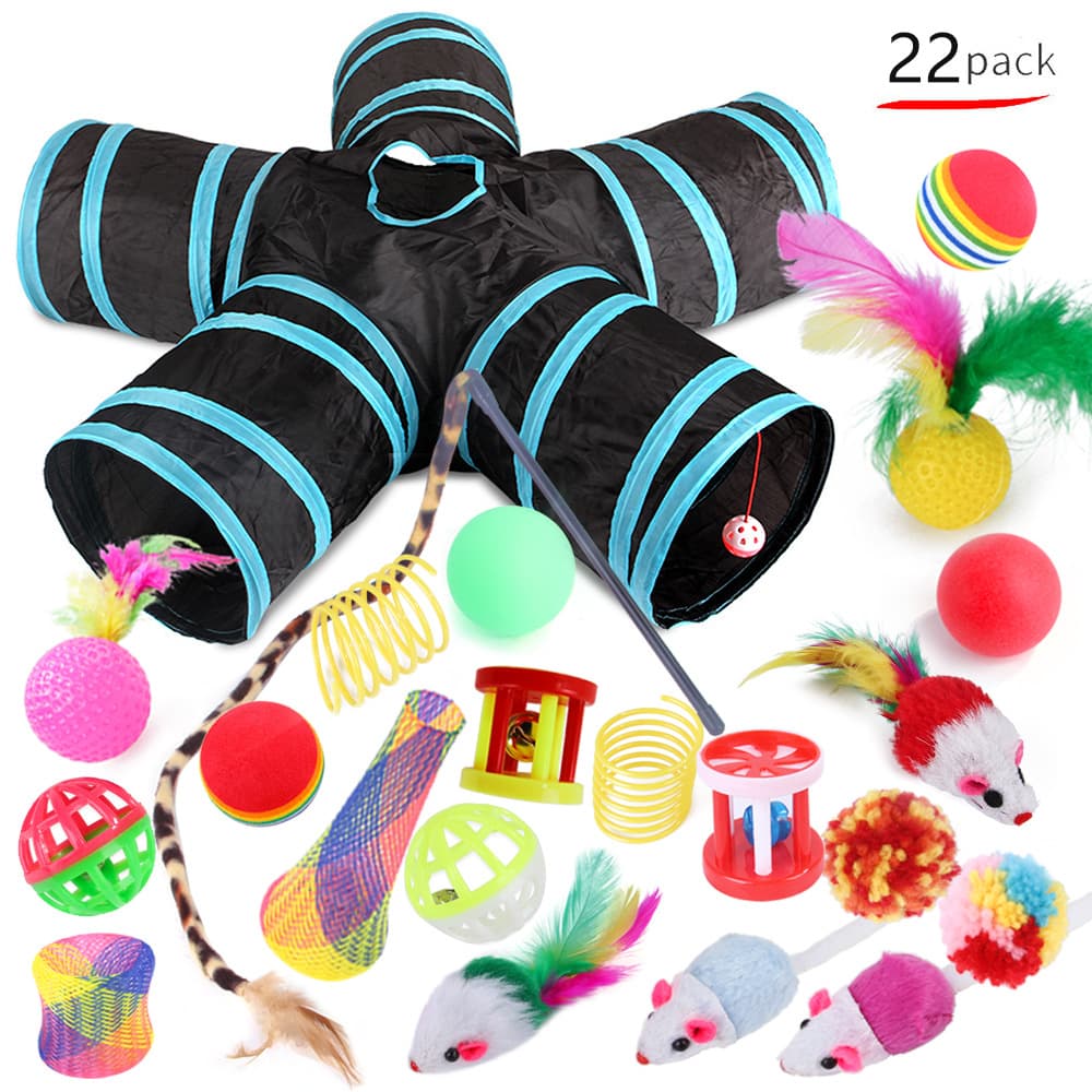 Set de Juguetes para Gatos con Túnel Interactivo