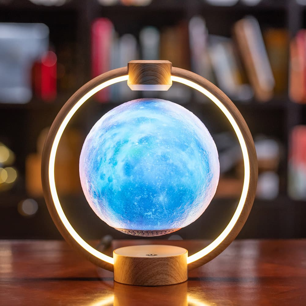 Lámpara Luna Flotante Maglev Bluetooth con Luz 3D Colorida