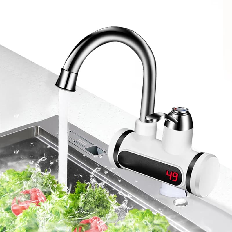Grifo Eléctrico de Agua Caliente con Display de Temperatura