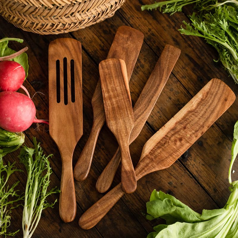 Espátula de Madera de Teca para Cocina