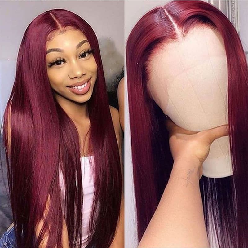 Peluca Frontal de Encaje Cabello Liso Largo