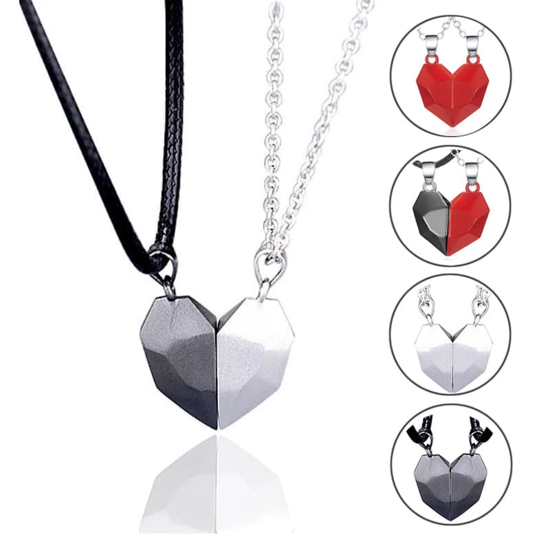Collar Magnético Corazón Roto para Parejas