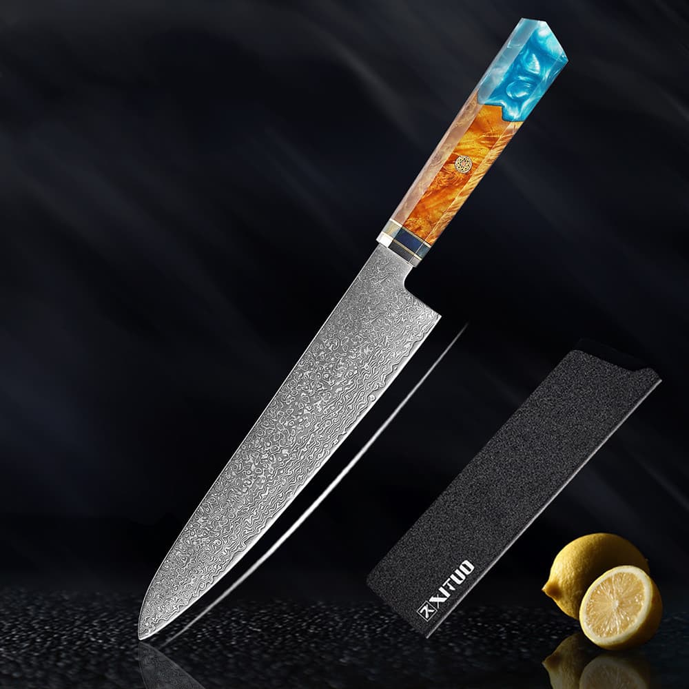 Cuchillo Chef Santoku Acero Damasco