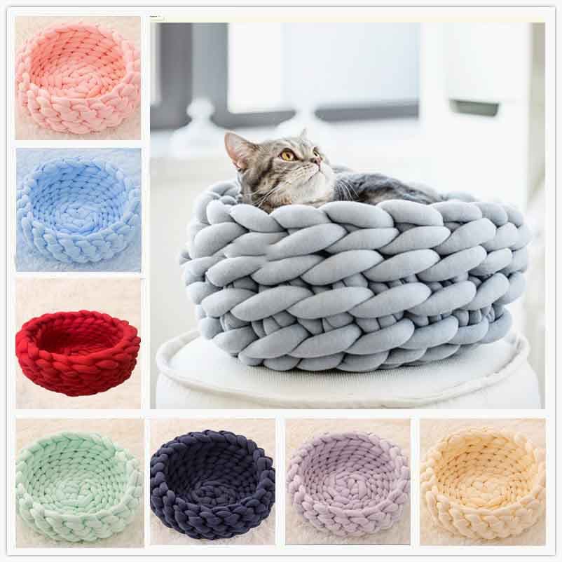 Cama Redonda Suave para Gatos - Cojín Peluche Cálido