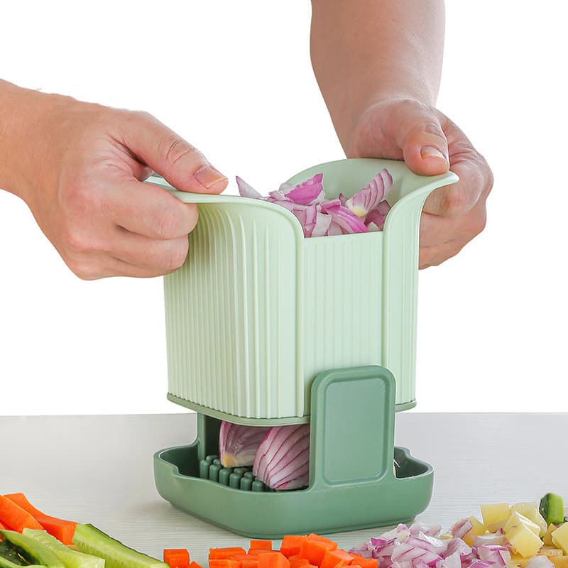 Cortador de Verduras Multifunción con Presión Manual