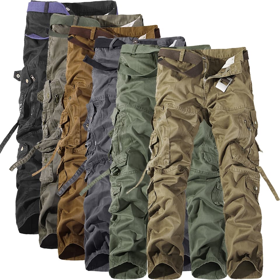 Pantalones cargo multi-bolsillo para hombre