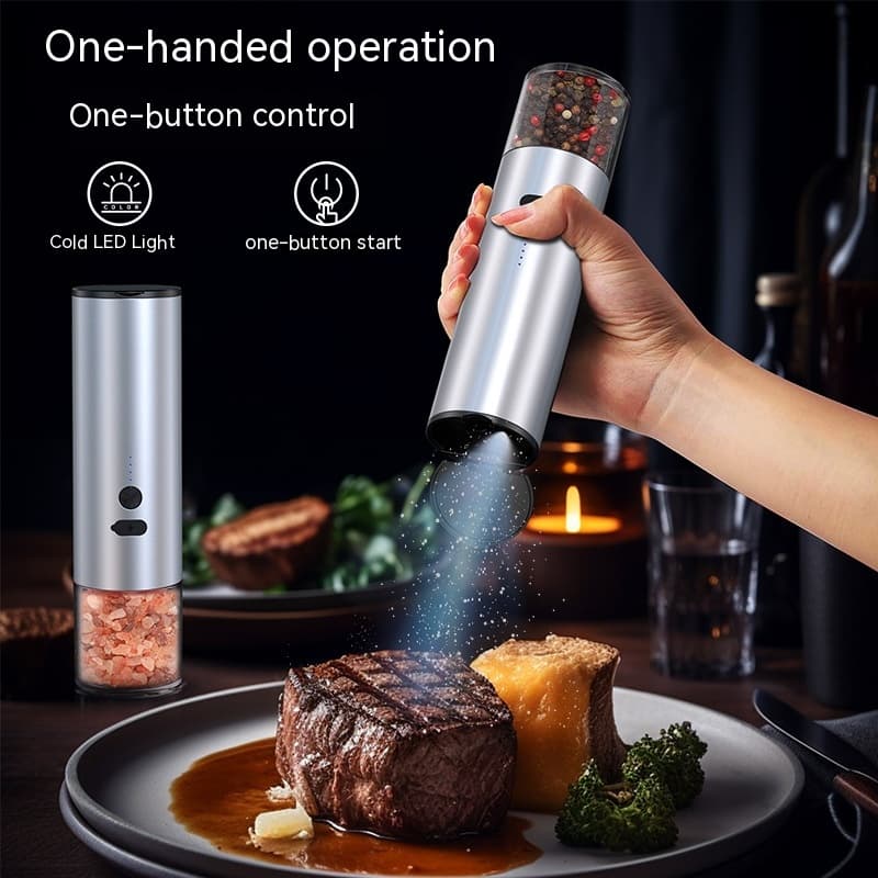 Molinillo Eléctrico Automático de Sal y Pimienta con LED