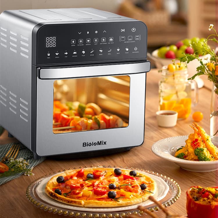 Horno de Aire Doble con Calentamiento de Acero Inoxidable