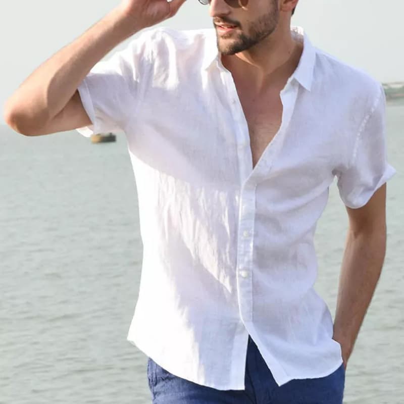 Camisa Casual de Manga Corta para Hombre