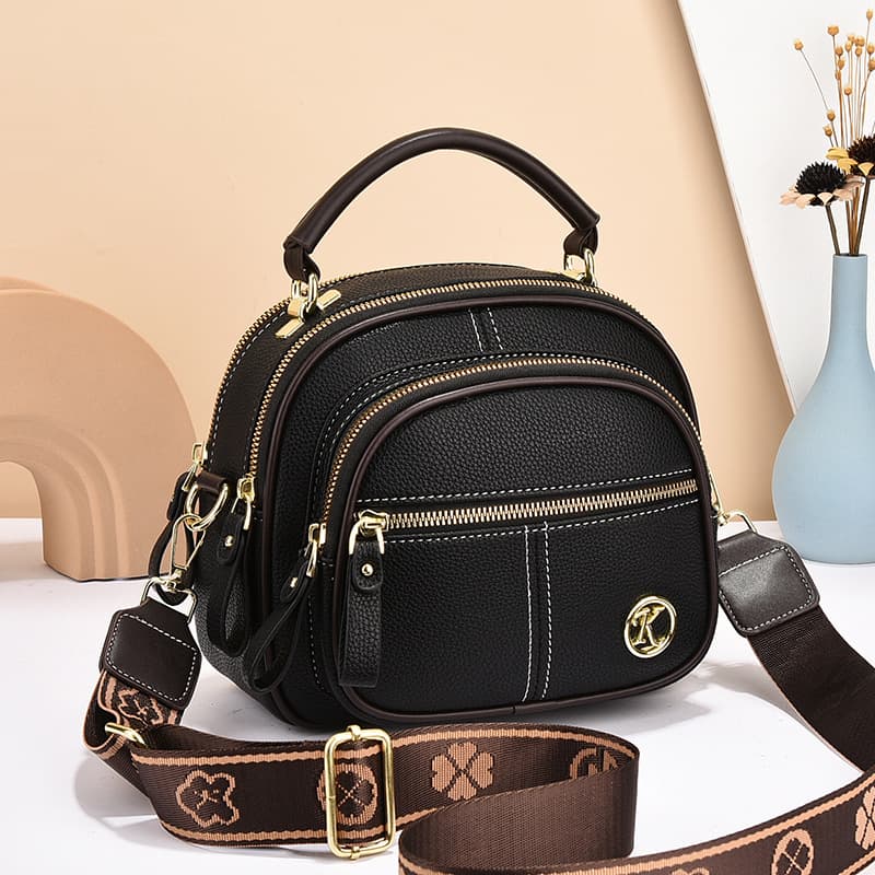 Bolso Bandolera Multizipper para Mujer