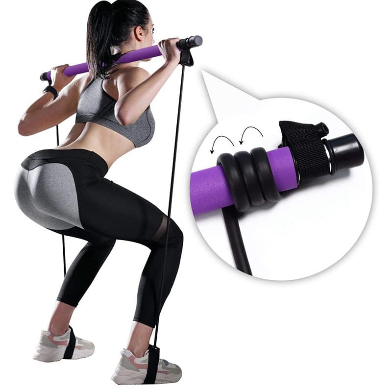 Barra Portátil para Yoga, Pilates y Fitness con Bandas Elásticas