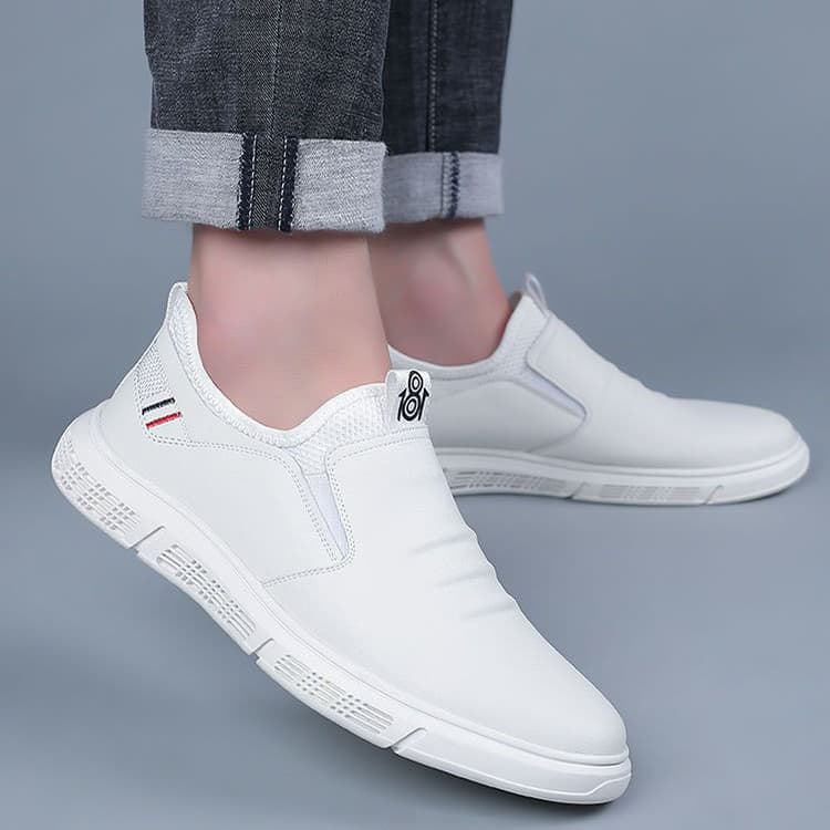 Zapatos Hombre Planos Casual Blanco y Negro