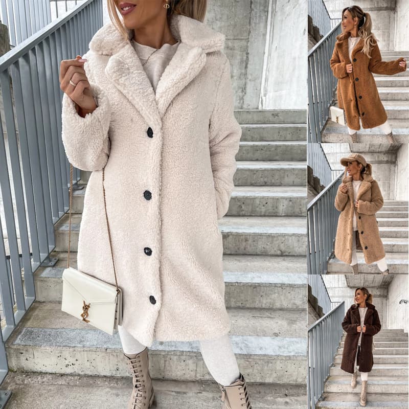Chaqueta de Mujer Manga Larga con Solapa Acolchada