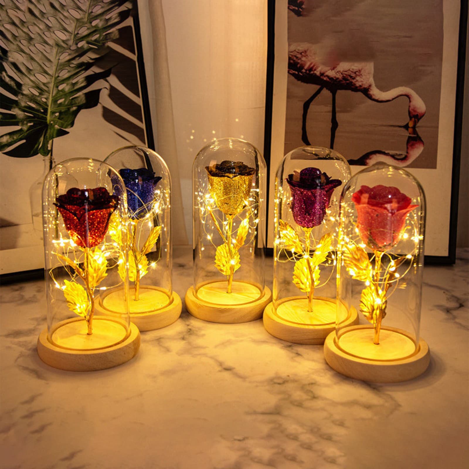 Rosa Eterna LED en Cúpula de Cristal
