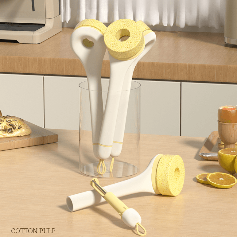 Cepillo de Limpieza con Esponja de Pulpa de Madera