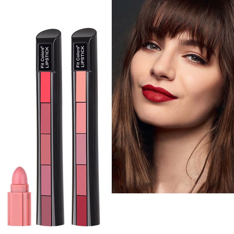 Set de 5 Barras de Labios Mate Aterciopeladas Larga Duración
