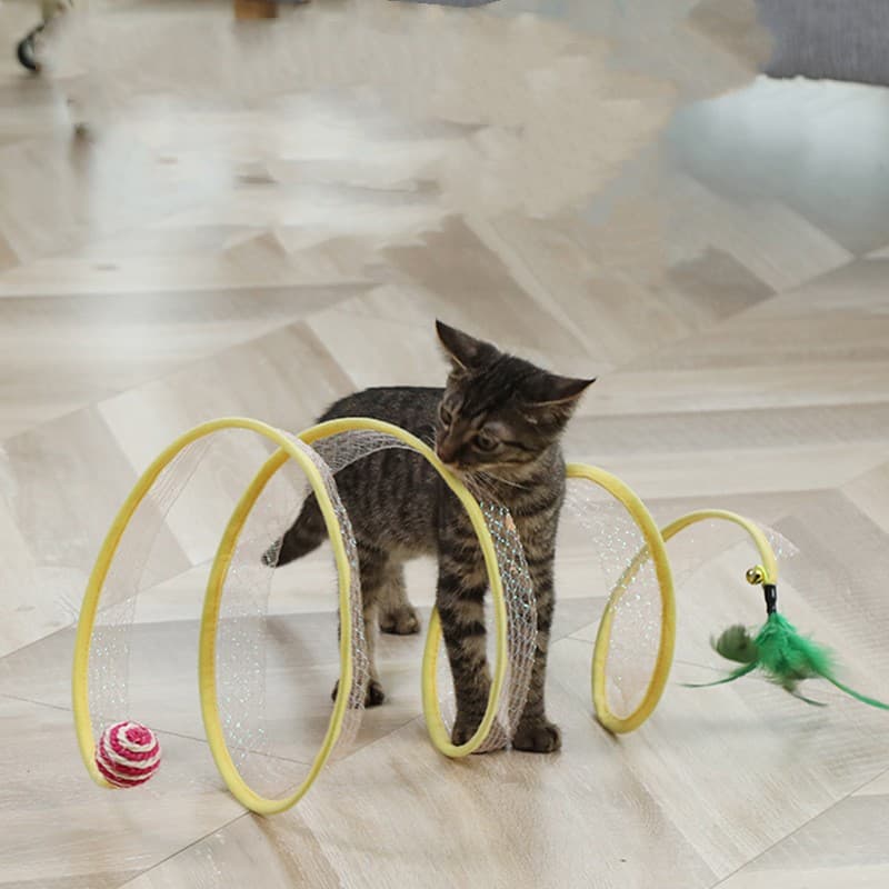 Set Juguetes Gatos - Túnel Plegable y Pelotas Ratón