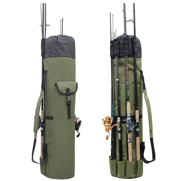 Bolsa de Pesca Cilíndrica Multifuncional para Caña