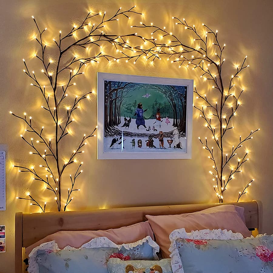 Guirnalda de Luces LED con Ramas de Sauce Flexible